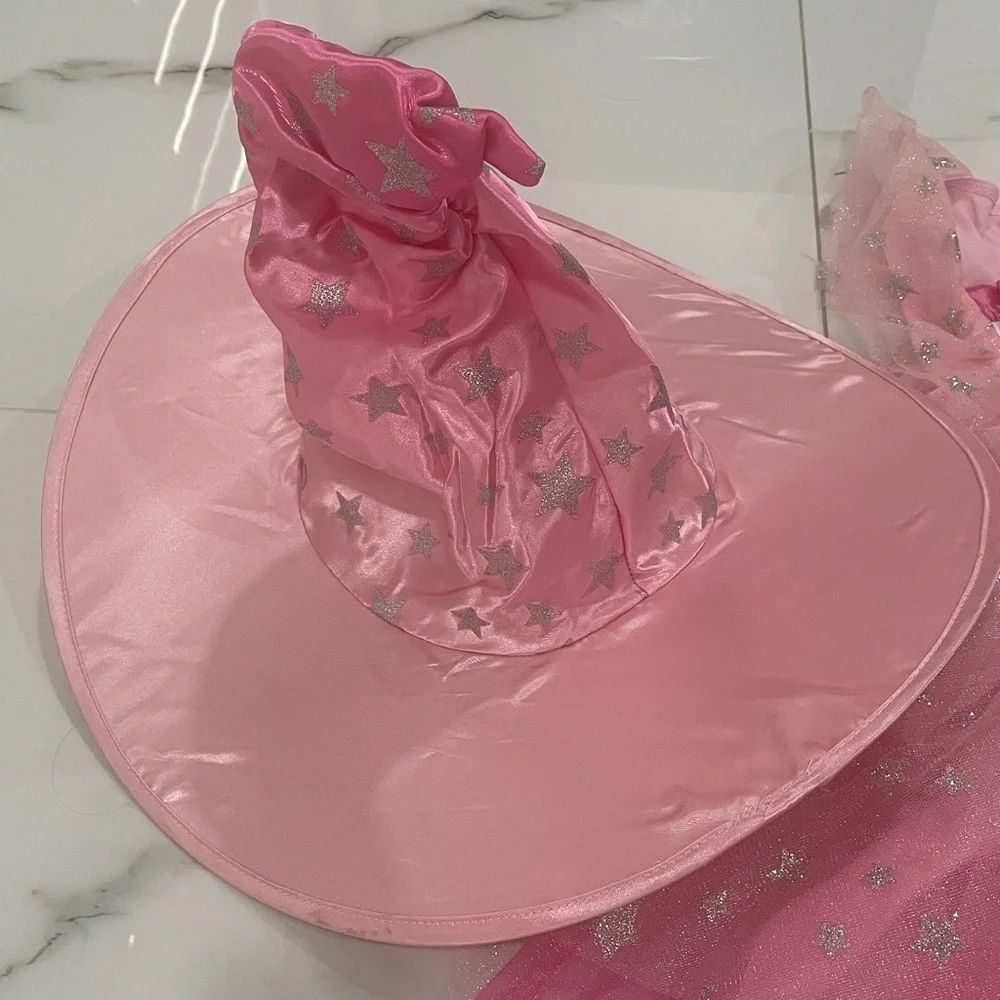 Girls Fairytale Witch Pink Wicked Fancy Dress Up Halloween Costume size 8/10